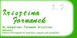 krisztina formanek business card